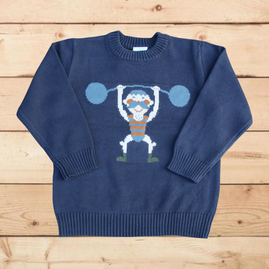 Maglioncino azzurro scuro omino forzuto