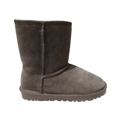 Stivaletti con pelo grigio alto