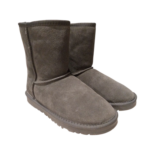 Stivaletti con pelo grigio alto