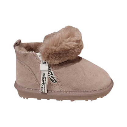 Stivaletto rosa con pelo