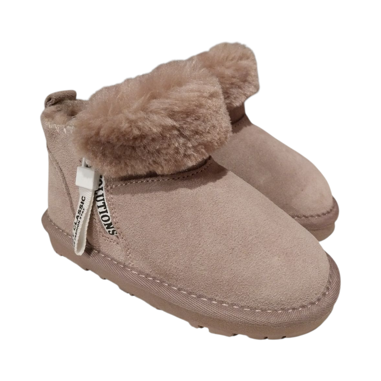 Stivaletto rosa con pelo