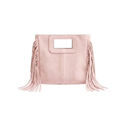 Borsa mini Suede con frange rosa