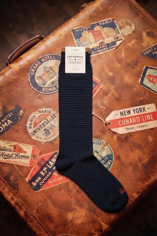 Calze lunghe Stripe Classic Blu ottanio