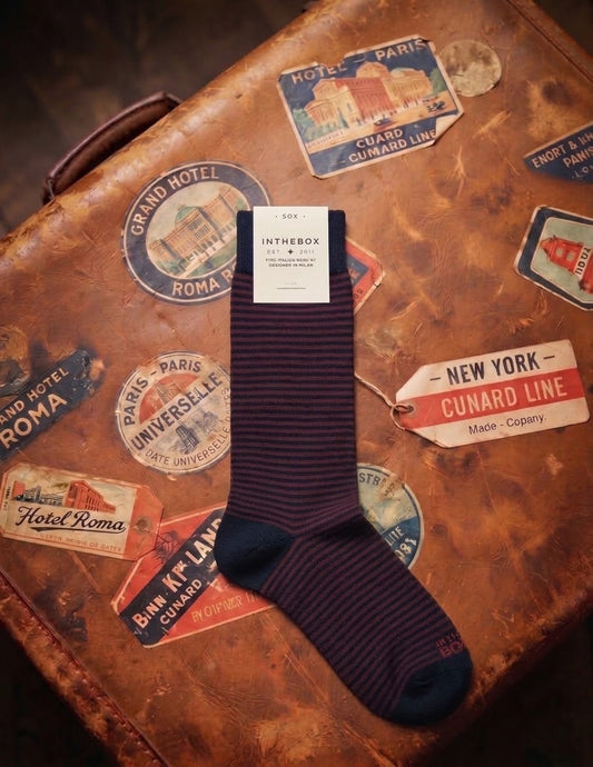 Calze corte Stripe Classic blu marrone