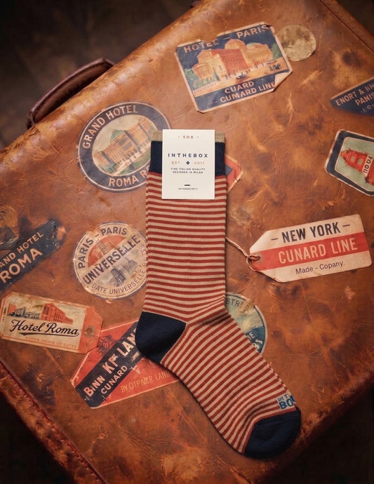 Calze corte Stripe Classic cammello rosso terracotta