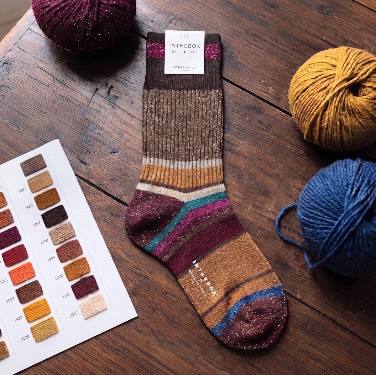 Calze corte Stripe Stardust marrone