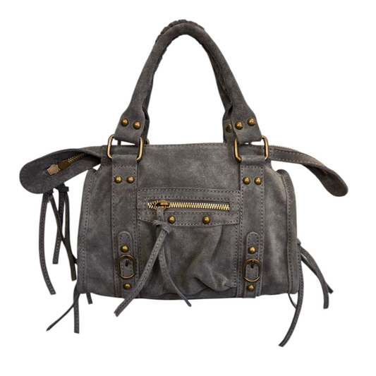 Borsa Mini Bag pelle scamosciata grigio