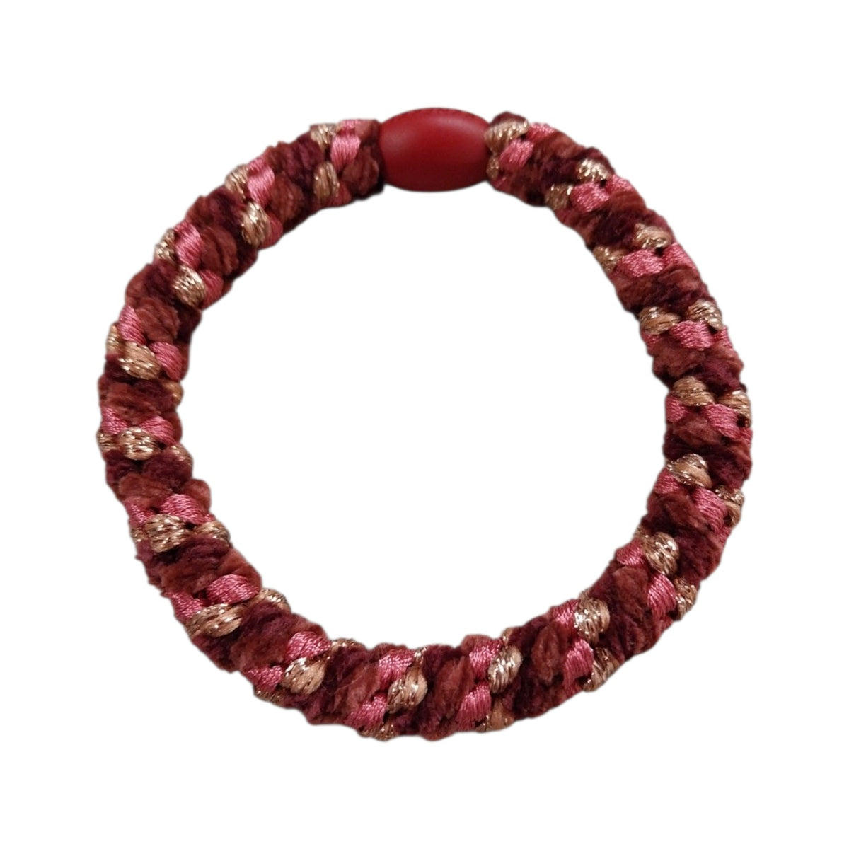 Knekki Elastico per capelli Glitter Velvet Burgundy e pink
