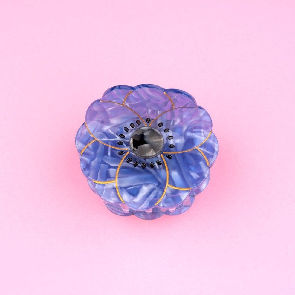 Molletta a pinza anemone blu