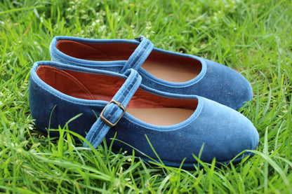 Ballerine in velluto avio