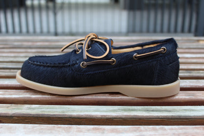 Mocassini effetto cavallino blu notte