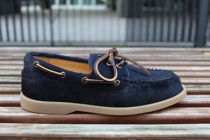 Mocassini effetto cavallino blu notte