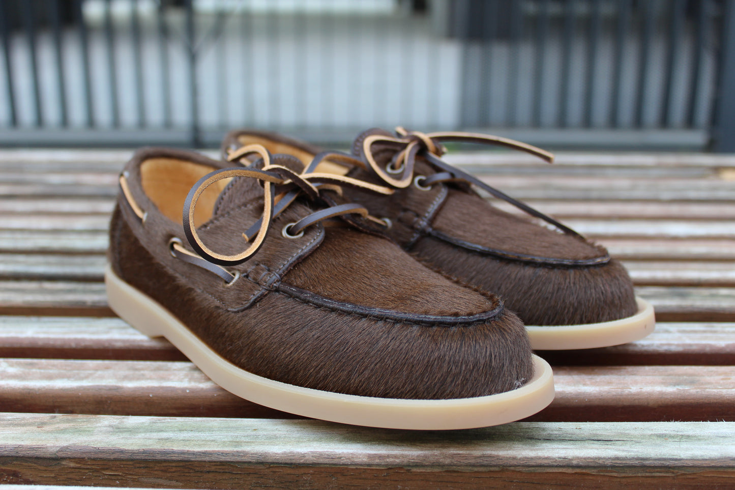 Mocassini effetto cavallino marrone