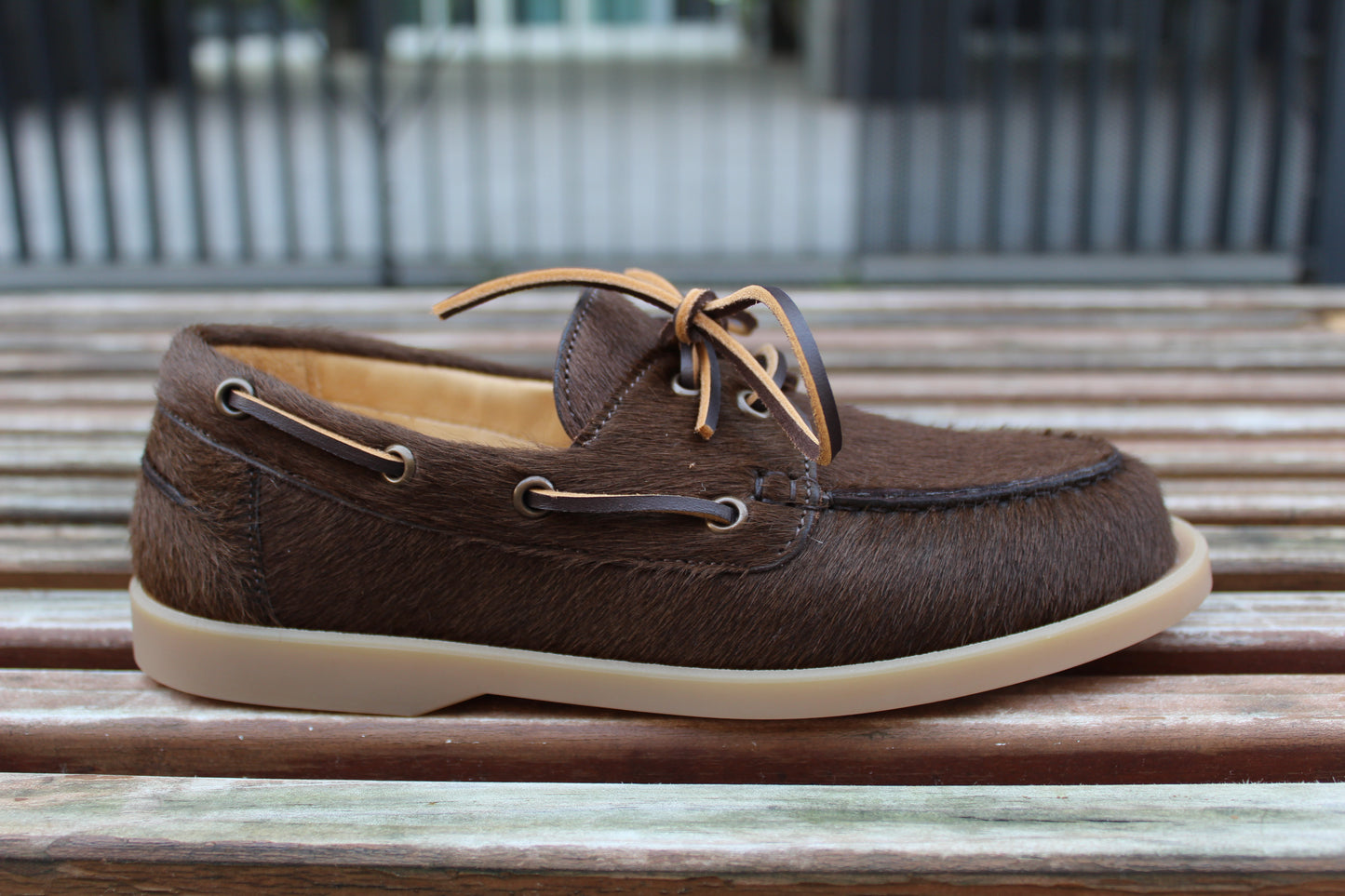 Mocassini effetto cavallino marrone