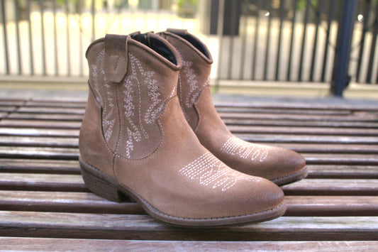 Camperos in vera pelle scamosciati bassi beige
