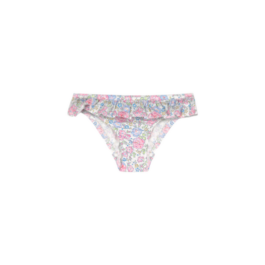 Costume mutandina rouches bimba bianco Fiori multicolor Liberty