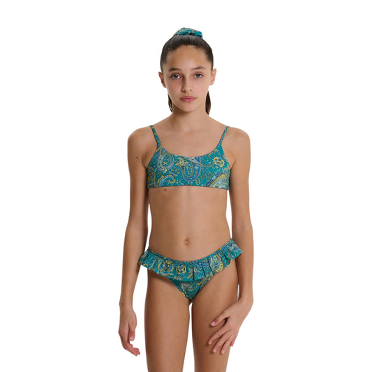 Costume bikini bimba Cachemire verde Liberty