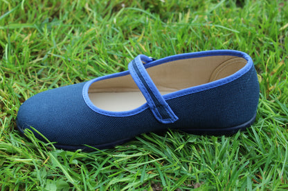 Ballerine in cotone blu notte