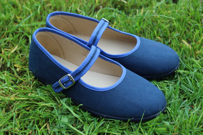 Ballerine in cotone blu notte
