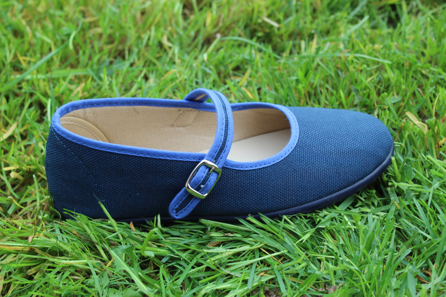 Ballerine in cotone blu notte