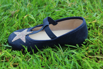 Ballerine stella blu scamosciate