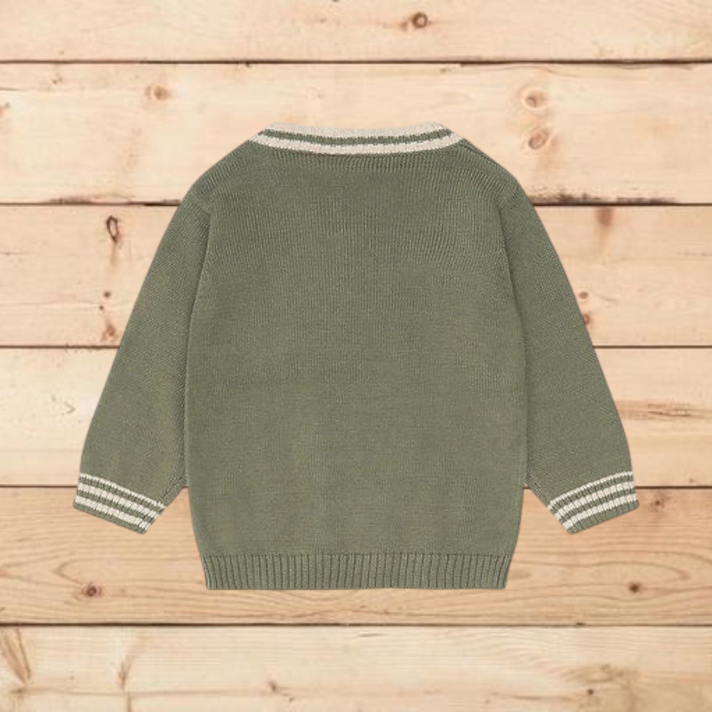 Maglioncino verde con gru