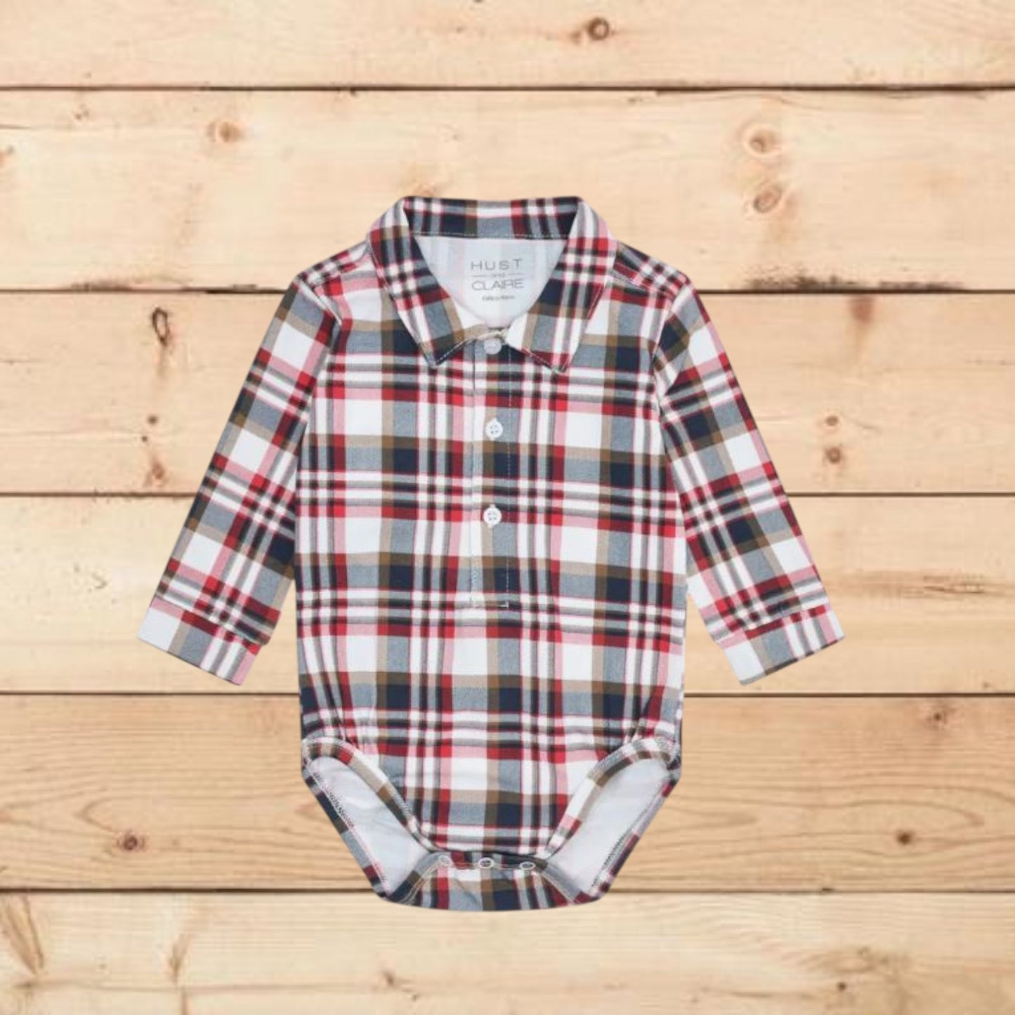 Body camicia motivo tartan rosso