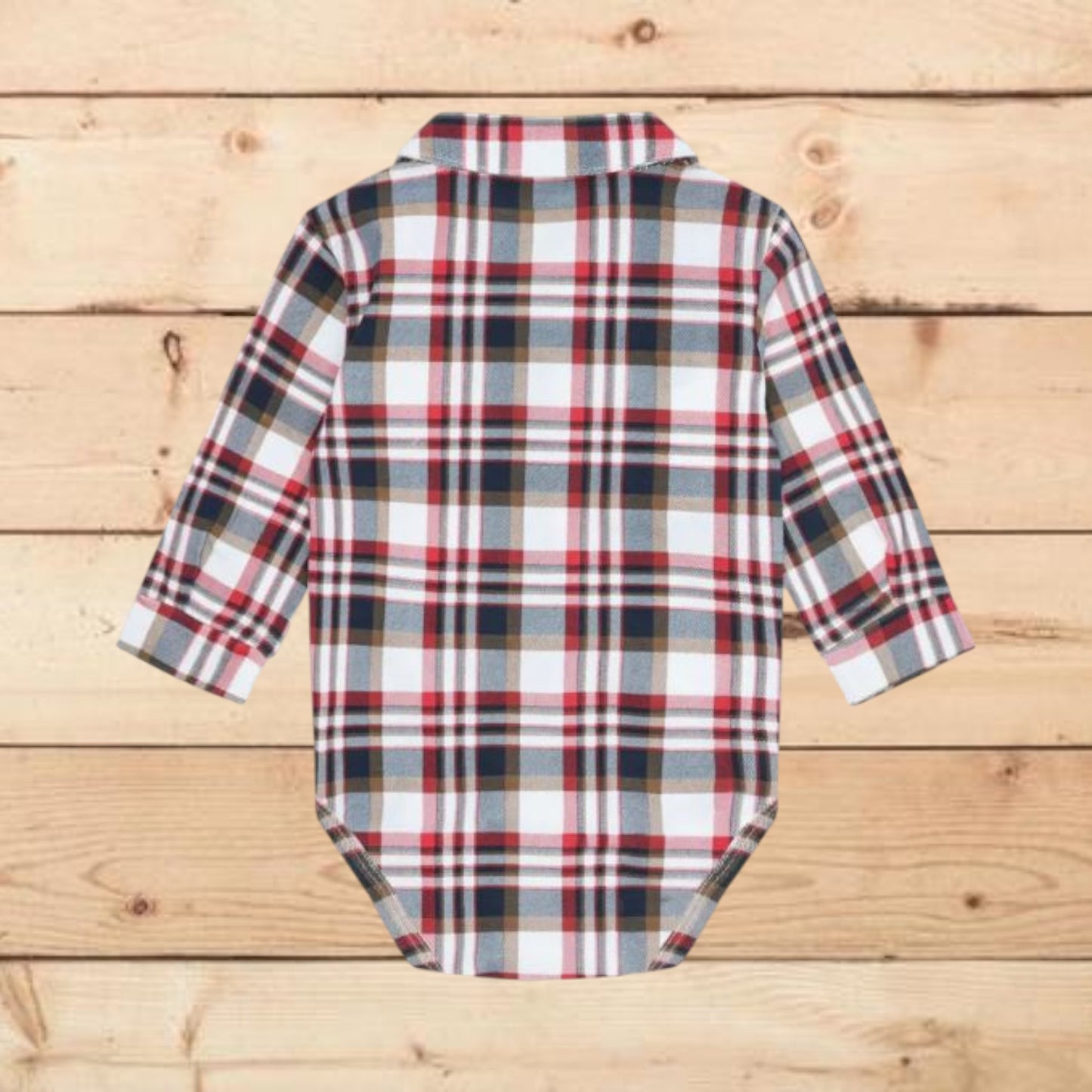 Body camicia motivo tartan rosso