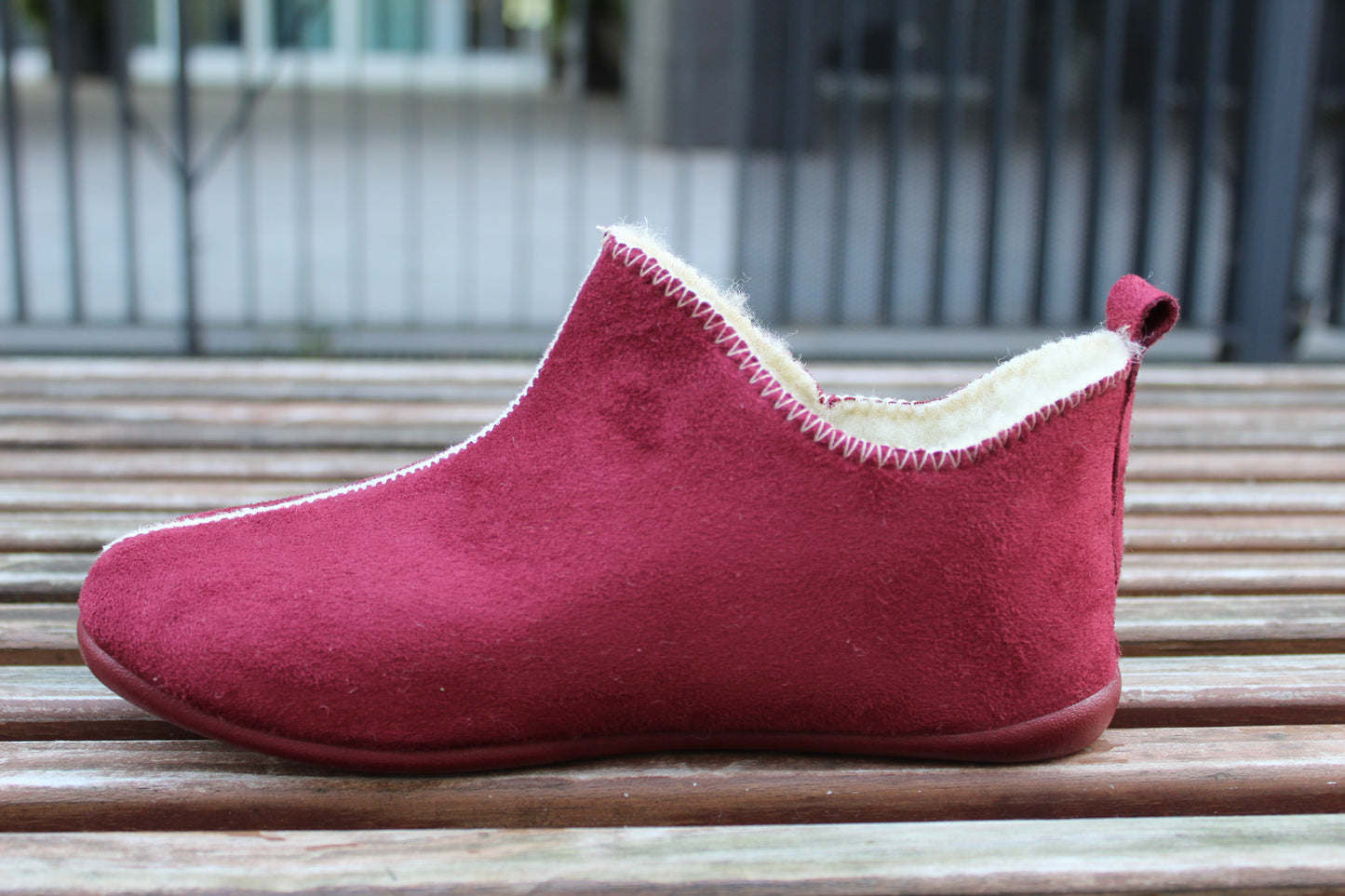 Stivaletti alcantara lana vergine bordeaux