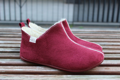 Stivaletti alcantara lana vergine bordeaux