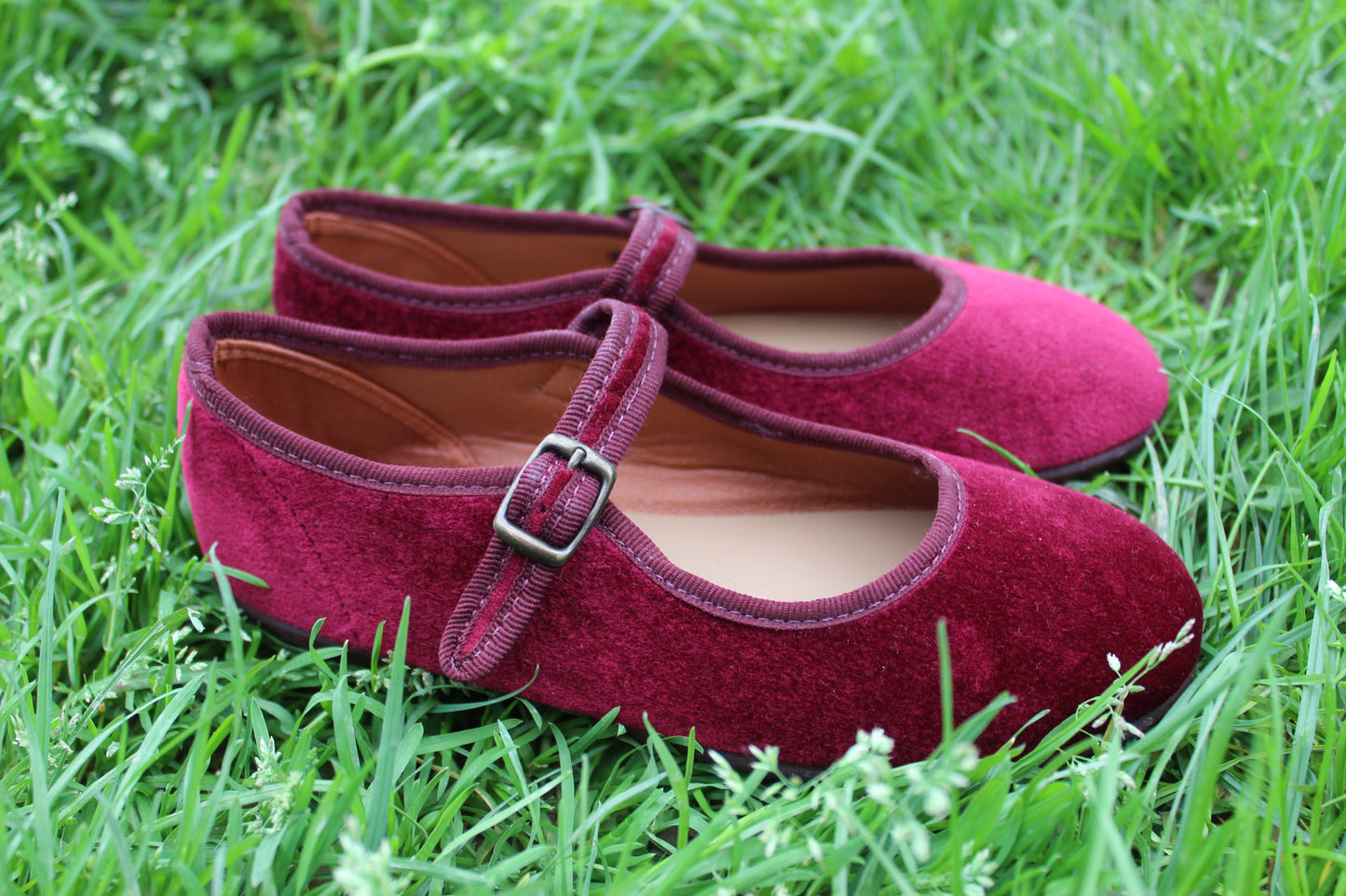 Ballerine in velluto bordeaux