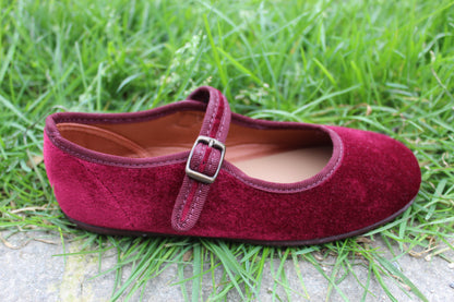 Ballerine in velluto bordeaux