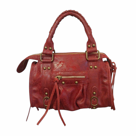 Borsa Mini Bag pelle graffiata bordeaux