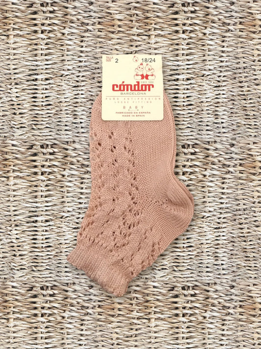 Calzini corti traforati rosa antico