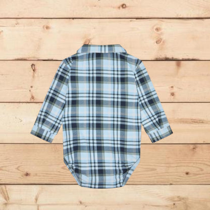 Body camicia motivo tartan blu