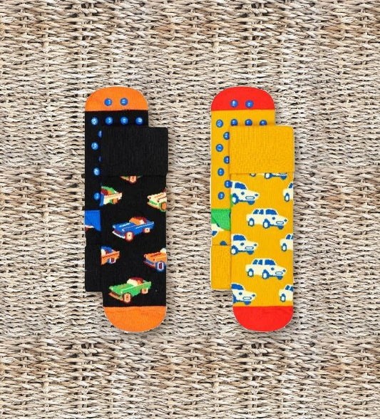 Kit 2 calzini car Kids antiscivolo Happy Socks