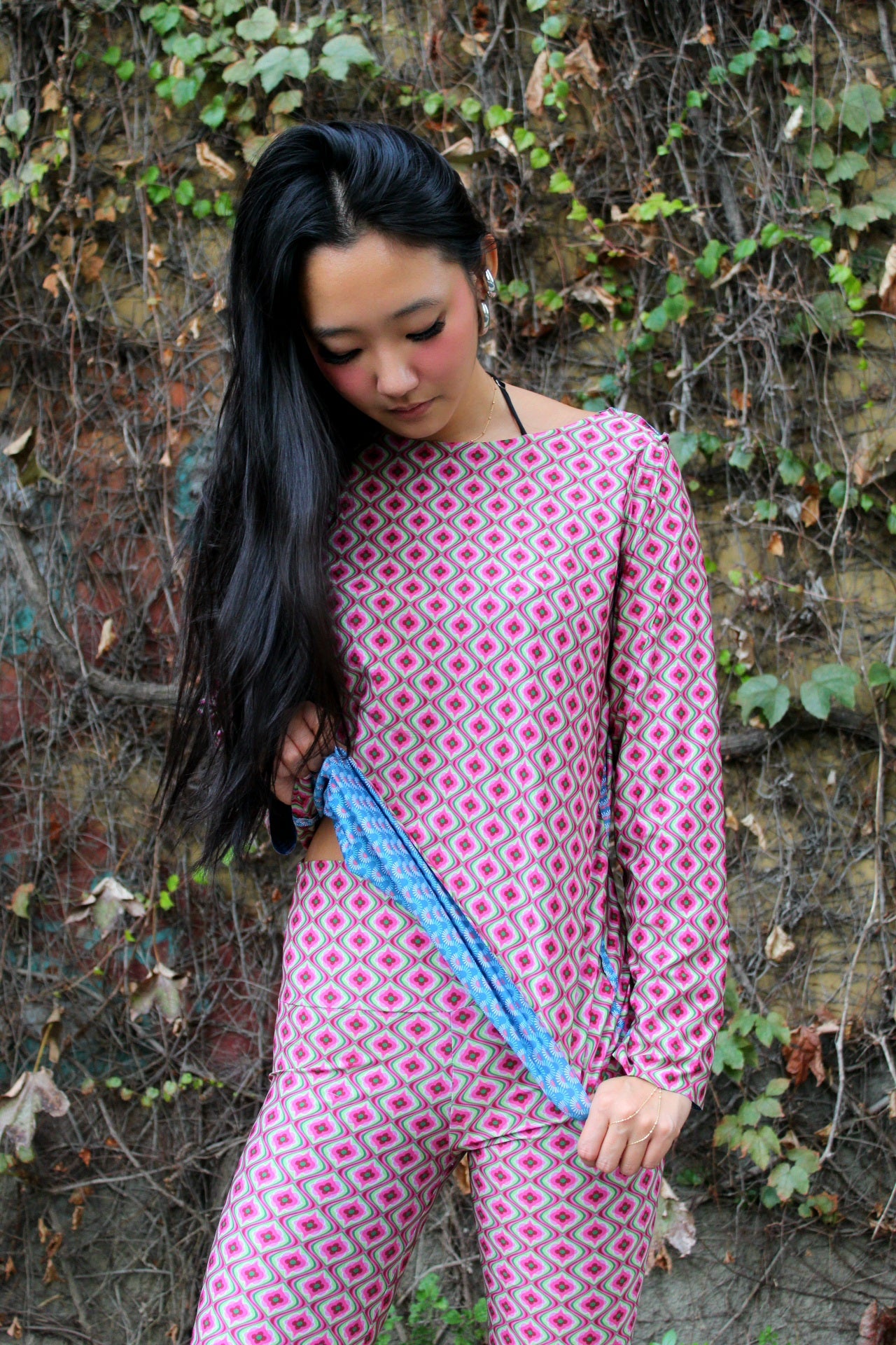 Maglia maniche lunghe elasticizzata peso leggero fantasia Double 4