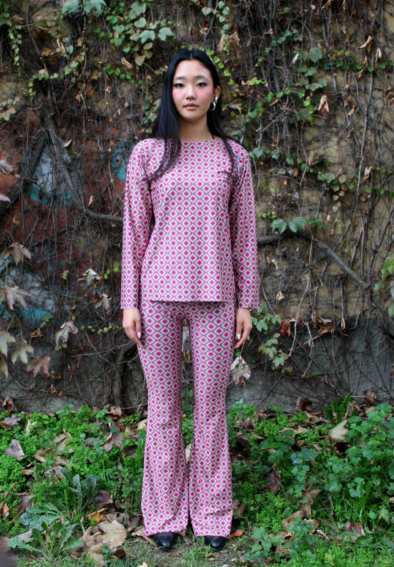 Maglia maniche lunghe elasticizzata peso leggero fantasia Double 4