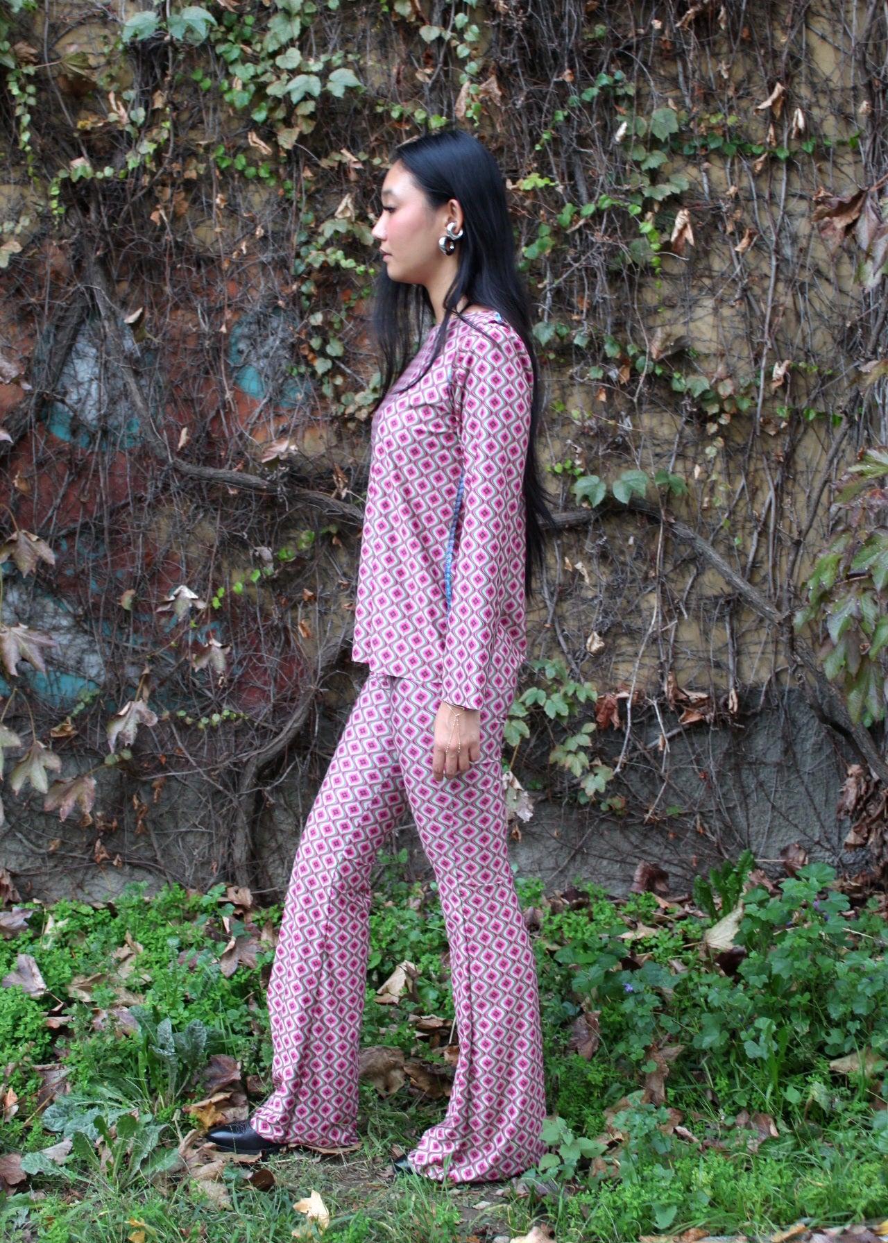 Maglia maniche lunghe elasticizzata peso leggero fantasia Double 4