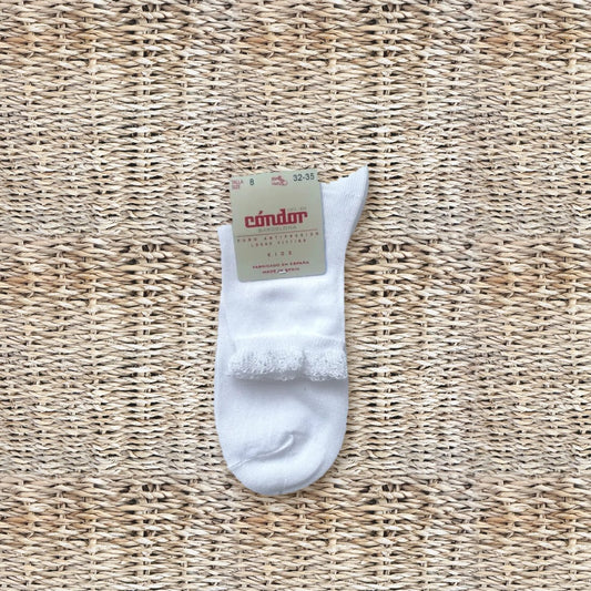 Calzini corti bianco con bordo merletto