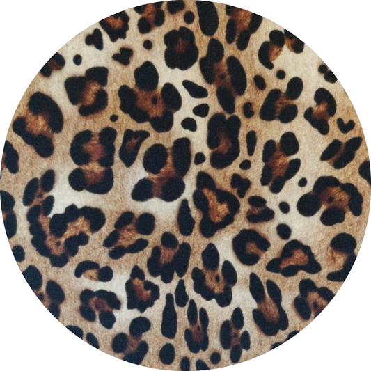 Gonna cotone fermo denim leopardato