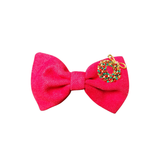 Fiocco per capelli rosso piccolo ghirlanda Natale