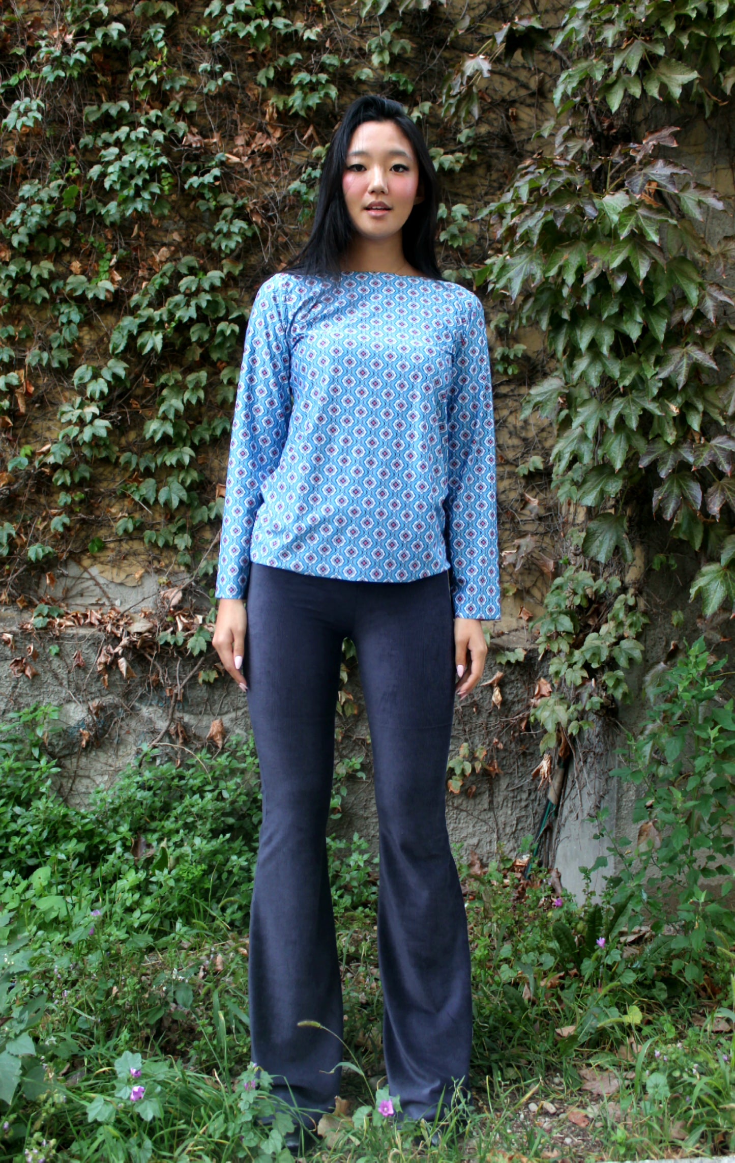 Maglia maniche lunghe elasticizzata peso leggero fantasia Double 3