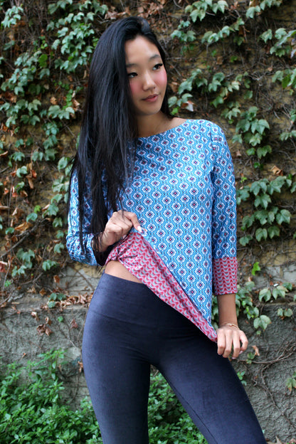 Maglia maniche lunghe elasticizzata peso leggero fantasia Double 3