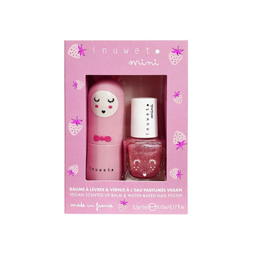 Duo Lip Balm & Nail Polish kids Fragola Rosa