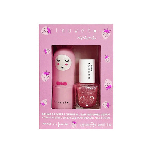 Duo Lip Balm & Nail Polish kids Fragola Rosa