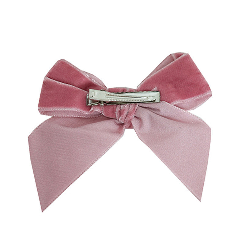 Fiocco per capelli di velluto color rosa antico