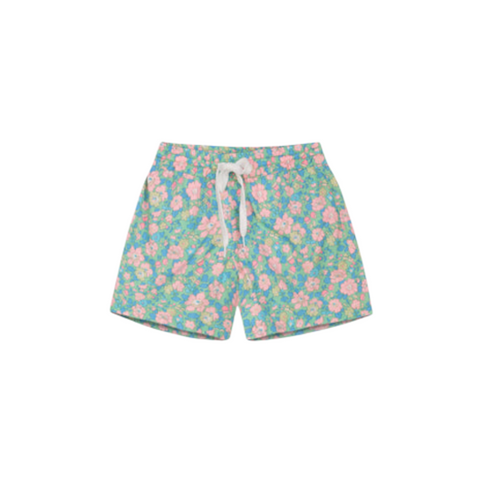 Costume bimbo con elastico Fiori verdi e rosa Liberty