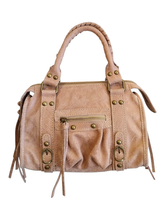 Mini Bag pelle graffiata rosa antico