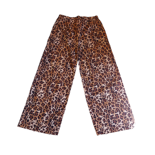 Pantalone jogger leopardato con elastico in vita